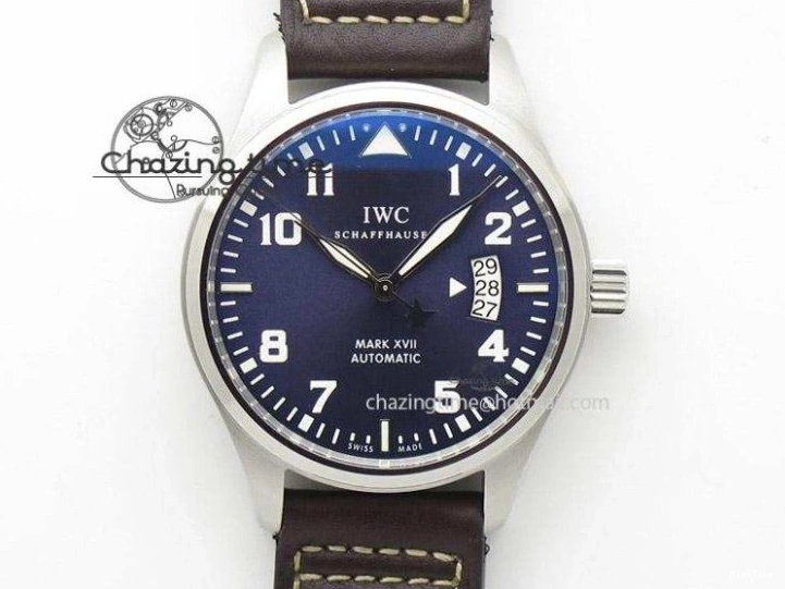 MIROTIME 0212 Mark XVIII IW327001 SS Mk Maker Best Edition Black Dial On Black Leather Strap A SunProtective 7299